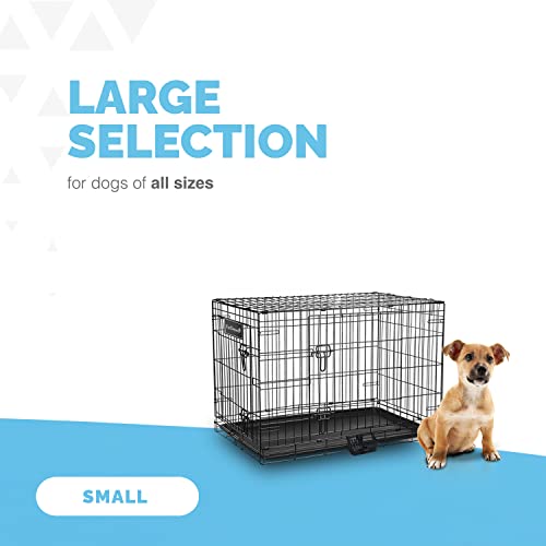 24 Inch Dog Crate Folding Metal Dog Cage with 2 Doors (Front & Side