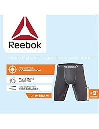 Reebok Calzoncillos tipo bóxer de compresión de pierna larga para hombre (6 unidades)