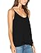 Dohia Women's Chiffon Layered Cami Tank Tops Summer Sleeveless Basic Casual Loose Blouse Shirts C2714 (M, Black)