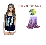 Shensee Unique Design Sexy Halter Vest Female T-shirt Printed With Leaves