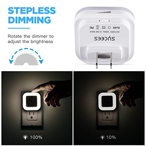 Dimmable Night Light Plug into Wall, LED Nightlight with DusktoDawn