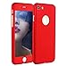 iPhone 7 Plus 5.5 Inch Full Body Hard Case-Auroralove Red 360 Degree Full Protective Slim Sleek Front Back Case for iPhone 7 Plus 5.5 Inch with Tempered Glass Screen Protector