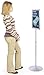 Displays2go Pedestal Sign Holder Stand with Telescoping Post, Double-Sided Poster Frame for 11x17 Graphics, Top-Loading Design - Silver, Aluminum