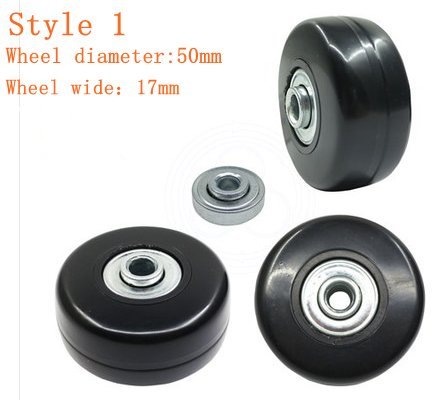 Yaphetss 1 Pair Luggage Suitcase Replacement Rubber Wheels (Style 1, 50mmx17mm)