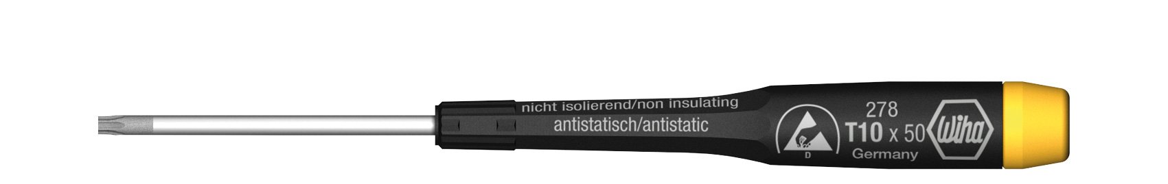 WIHA Precision 278R Screwdriver ESD TORX® MagicSpring® Various Sizes T7 x 40