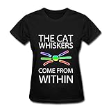 Women's Dan And Phil Cat Whiskers Poster T Shirt Casual Black Size L