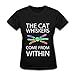 Women's Dan And Phil Cat Whiskers Poster T Shirt Casual Black Size L