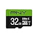 PNY Elite-X 32GB microSDHC Card with Adapter-UHS-I, U3 - up to 90MB/sec (P-SDU32U390EX-GE)