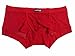 Semboon Men's Transparent Soft Mesh Cock Sheath Boxer Briefs Trunks Underwear Red