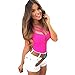 Sunward Women Sexy Hollow Out Vest Sleeveless Blouse Casual Tank Tops Shirt (L, Hot Pink)