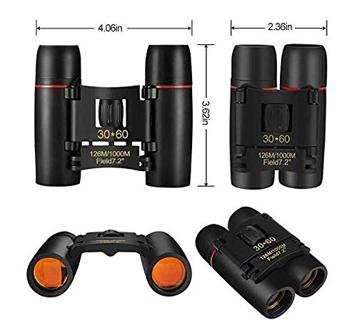 ZOGIN Sakura 30X60 Zoom Mini Binoculares Prismáticos Portátil para la Visión Nocturna - Ideal para Conciertos Partido de Fútbol Camping Caza Ect
