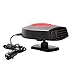 Ferryone Portable Car Heater and Defogger - Fast Heating Auto Ceramic Fan, 12V 150W, 3-Outlet Plug In Cigarette Lighter (Red)