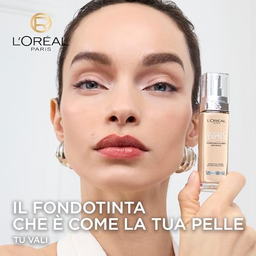 L'Oréal Paris Fondotinta Liquido, Incarnato Uniforme e Illuminato, Finish Naturale, Per Tutti i Tipi di Pelle, Formula con Acido Ialuronico, Accord Parfait, Tonalità: 3R/C Rose Beige, 30 ml