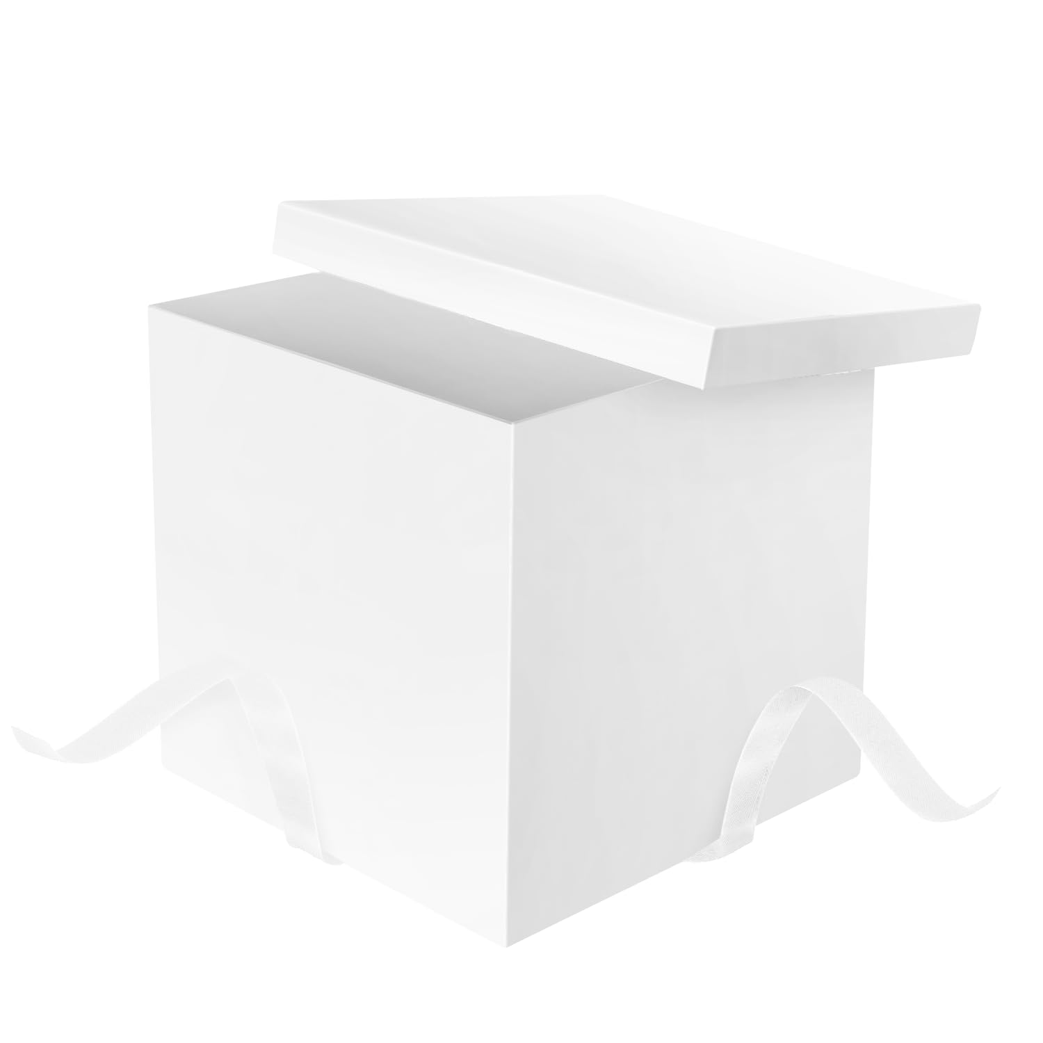 Photo 1 of ysmile White Gift Box with Lid for Present Large Collapsible Gift Box with Filler Paper Ribbon for Birthday Anniversary Valentine 12x12x10