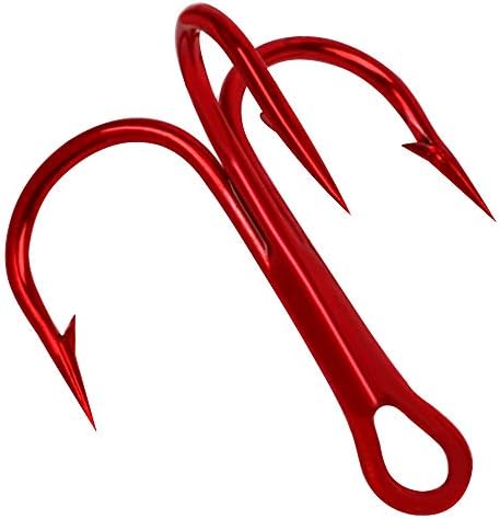 UNBRUVO Fishing Hook 4 Colors Sharpened Treble Hook 2/4/6/8/10 Hooks Fishing Tackle 50pc