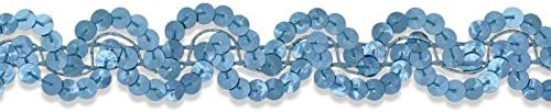 Decorative Trimmings Sequin Trim New Orleans ,Sky Blue, 6 YD