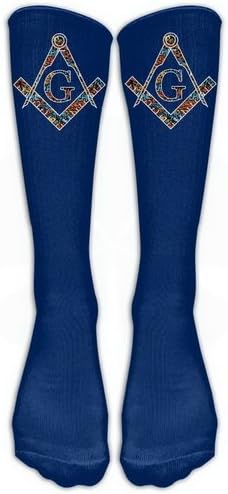 Freemason Graffiti Stockings Long Tube Socks,Great Quality Sports Soccer Football Socks Thanksgiving Christmas Gifts for Women Men Teens One Size 1 Pair by Uxjam