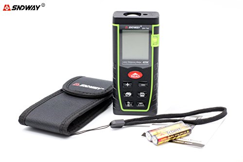SNDWAY SW-T40 40M 131FT Laser Distance Meter Digital Diastmeter Laser Range Finder Meter Area Volume Measure Tool with LCD 4 Line Display