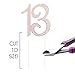 Ella Celebration 13 Cake Topper for 13th Birthday Party, Rose Gold Decoration, Rhinestone Metal Number (Rose Gold)
