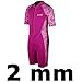 Kids Wetsuit Shorty Thermal Swimsuit, 2mm Neoprene Wetsuit One Piece Front Zip for Girls Toddler Youth Swimming Surfing Diving Snorkeling, SS005 (Pink , 6)