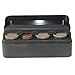 Car Coin Holder, Carfond Classic Black Premium Plastic Car Coin Organizer Case Double Sided Slots for U.S. Quarters, Dimes, Nickels, Pennies, Euros, 2018 Coin Container for Car