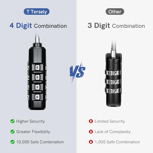 T Tersely TSA Luggage Locks,4-Digit Security Suitcase Locks,Combination Padlock for Suitcases Flexible Cable Travel Lock, TSA Approved Luggage Lock