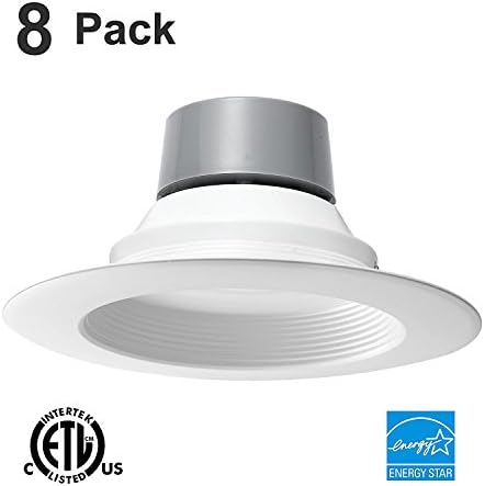 8 Pack 5/6 inch LED Downlight, Universal Voltage 100-277V, 12W (65 Watt Equivalent), 3000K (Warm White), CRI 90, 780 Lumen, ETL Listed, Retrofit Recessed Can Ceiling Light Fixture