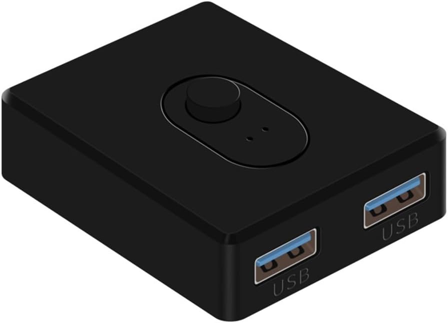 Dawafit USB 3.0 KVM Switch 2 Port USB Hub PC Laptop Keyboard Mouse