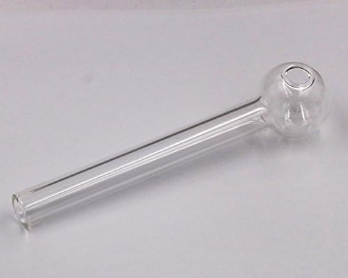 MFHX Handmade Stained Glass Oil Burners, 4.7 inches long, Thick Glass (4Pcs, Clear)
