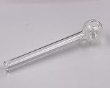 MFHX Handmade Stained Glass Oil Burners, 4.7 inches long, Thick Glass (2Pcs, Clear)