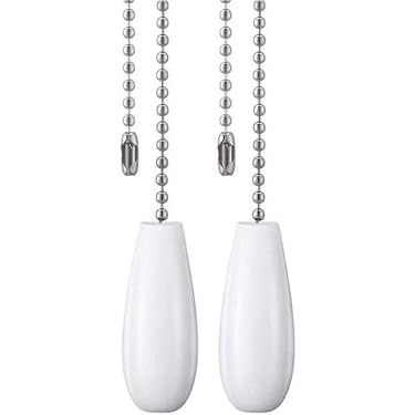 Beavorty 2-Pack Pull Chain Extension For Ceiling Fans & Lights – Zinc Alloy Metal With Fan & Bulb Shapes, Vintage Style, 31.5cm Length