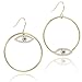 14K Gold Plated Evil Eye Earrings Gold Dangle Earrings for Women Asymmetrical Trendy Drop Earrings