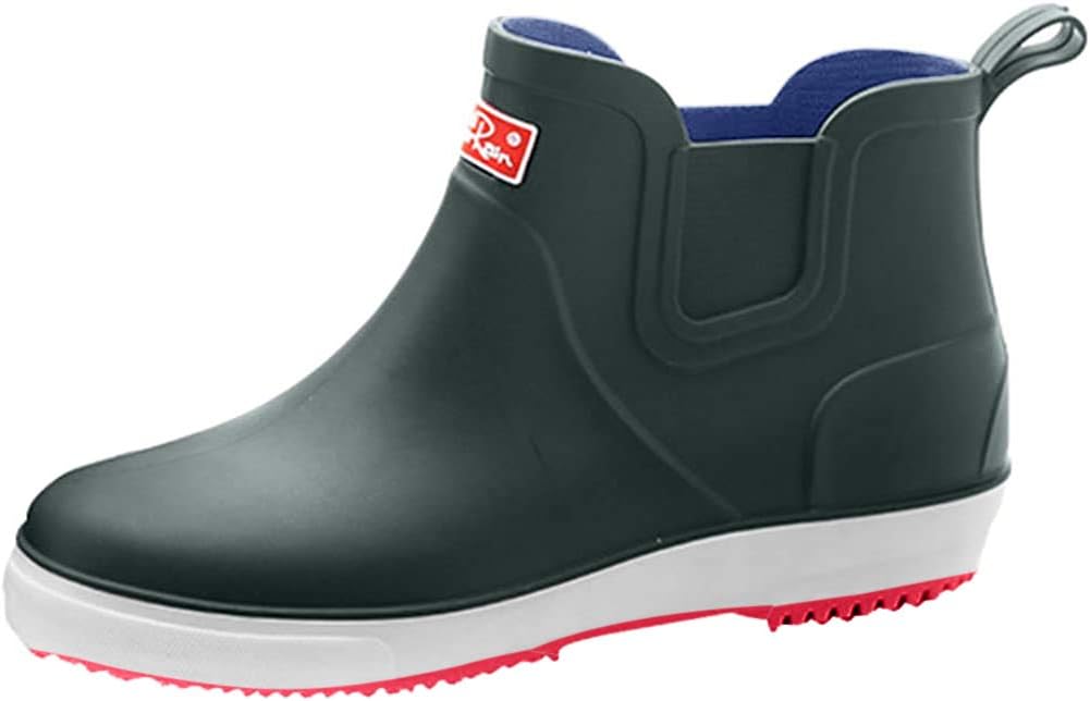 XinwcangMens Waterproof Outdoor Short Half Wellington Wellies Boots Casual Rain Shoes