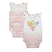 Burt's Bees Baby Baby Girls' 2 Pack Organic Sleeveless Bodysuits, Dawn, 12 Months