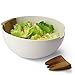 Sweese Porcelain Salad Bowl with Bamboo Serving Hands