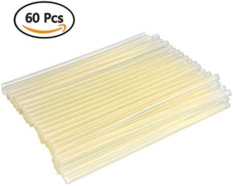 TIMESETL 60pcs 8x0.28-Inch Long Mini Glue Sticks Clear Hot Melt Adhesive Non Toxic All Temperature for Craft Project with Zipper Pouch