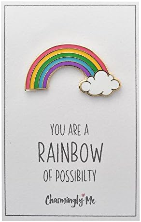CharminglyMe Rainbow & Cloud Enamel Pin - You are a Rainbow of Possibilities - Encouragement, Graduation, Friend, BFF, Friendship Gift