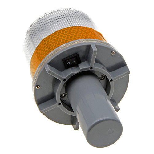 Penck Solar LED Warning Light Waterproof Driveway Lights Flashing Barricade Light Road Construction Safety Signs Flash Traffic Marina Dock Barge Boat Safety Beacon Light Yellow