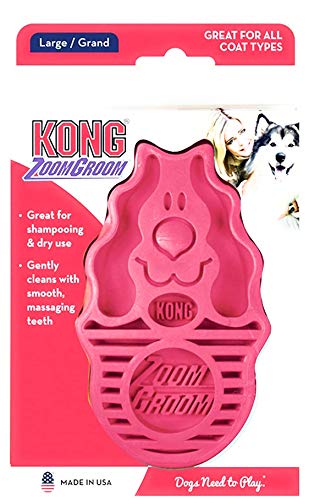 KONG Zoom Groom Multi-Use Dog Brush Pink
