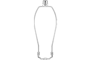 OMOBANU 10 Inch Antique Silver Lamp Shade Harp Holder - Detachable Lamp Shade Holder Replacement with Standard Harp Saddle & Lamps Finials, Metal Decorative Accessories and Parts Repair