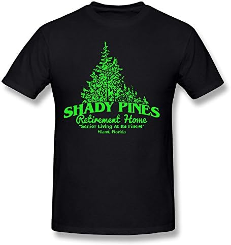 WUXJ0KKIL Mens Shady Pines - Retirement Funny Joke Gag Fashion T Shirt Black Size 3X