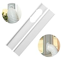 Air Conditioner Hose. Mobile air Conditioner Universal Adjustable Window Sealing Plate Splint Baffle -Great for LG, Delonghi and Many More Portable Air Conditioners. (White, 20CM)