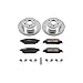 PowerStop Rear Brake Kit For 2014-2018 Chevy Silverado 1500, 2015-2020 Suburban, 2014-2018 GMC Sierra 1500, 2015-2020 Yukon - Drilled & Slotted Disc Rotors with Ceramic Brake Pads Replacement, K6562