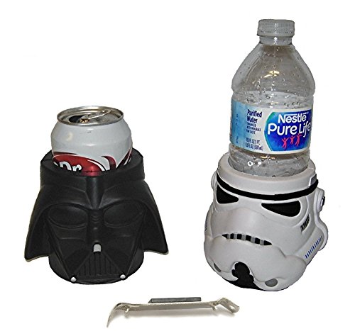 WeeZ Industries Bundle - Star Wars - Darth Vader Helmet and Stormtrooper Head Insulated Beer Soda Can Cooler with Bottle Opener