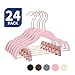 AINARE Kids Velvet Pant Hangers with Clips,Slim Skirt Hangers,Felt Pant Hangers,Velvet Hangers with Clips,Velvet Skirt Hangers,Outfit Hangers,Slim Hangers with Clips 14inch (Pink)
