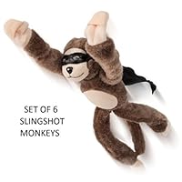 Set Of 6 -Flying Flingshot Slingshot Monkeys by Playmaker Toys