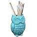 Owl Design Aqua Blue Ceramic Kitchen Cooking Utensil Crock / Office Pencil Holder Pen Container - MyGift