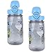 Nalgene On The Fly Kids 12oz Water Bottle - 2 Pack (Gray Square with Blue Cap)