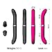14 Inch Muti Speed Duble Big Rechargeable Dual Motors Waterproof Silicone Messager with USB Cable Rechargeable Model Support Android Laptop Pink m1
