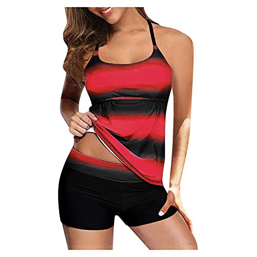 High Waisted Swimsuit Womens Tankini Swimsuits Bikini Stripe